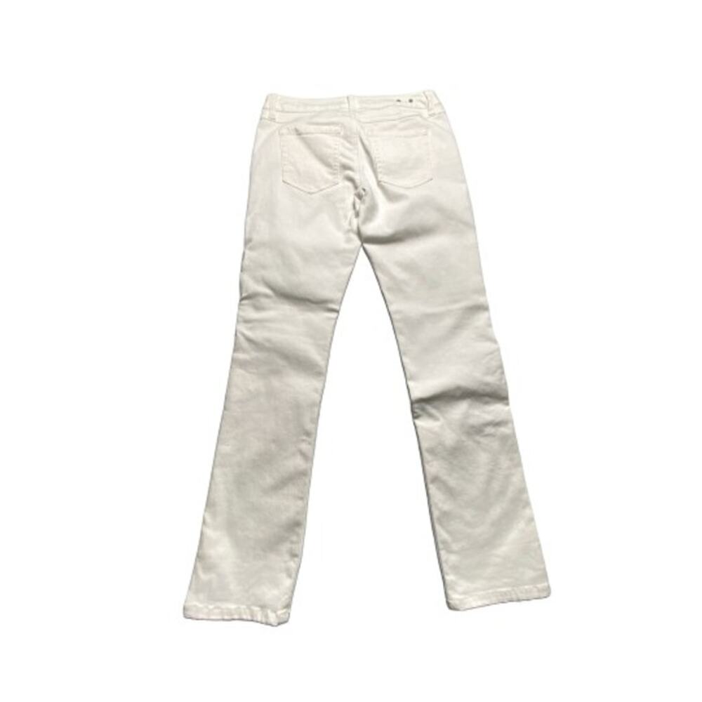 Cabi Slim Boyfriend Jeans Women 2 Cream Floral Embroidered Stretch - Picture 3 of 12